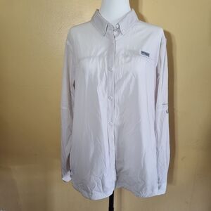 Columbia Women's Long Sleeve Button Up Shirt White Color XL Size Used